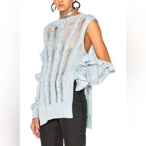 Magda Butrym Sweater Women’s 36 Odenton Light Blue Distressed